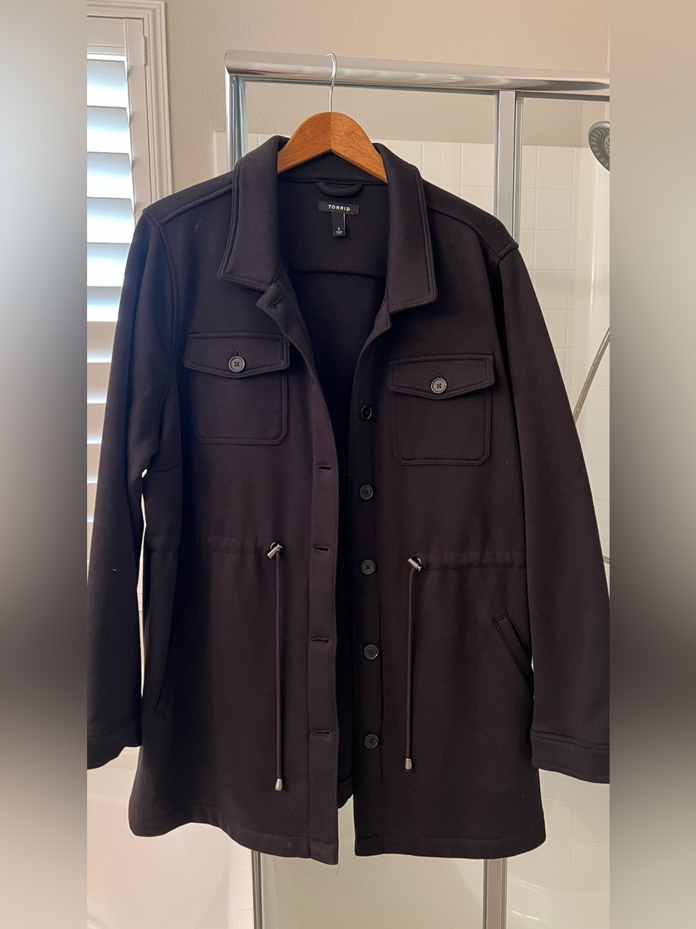 NWOT - Torrid Fleece Shacket Deep Black Utility Jacket Size 3 3X 22-24
